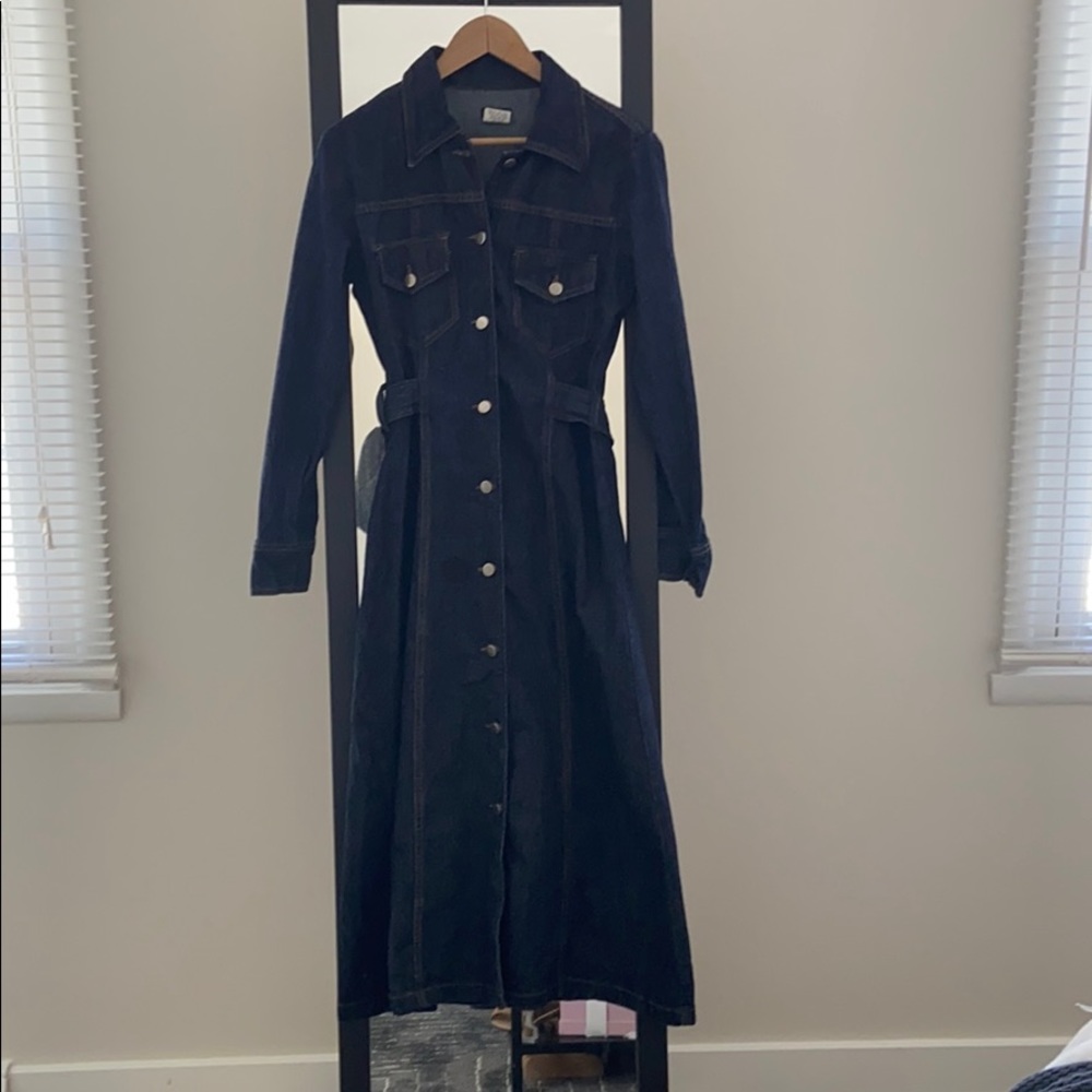 Long Button-up Jean Dress